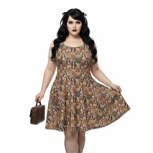 Plus Size Whimsigoth Tarot Card Skater Dress